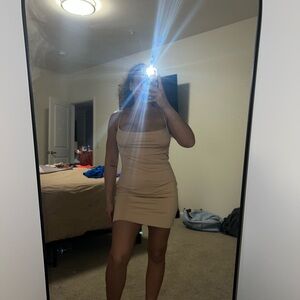 Elegant Tan Bodycon Dress